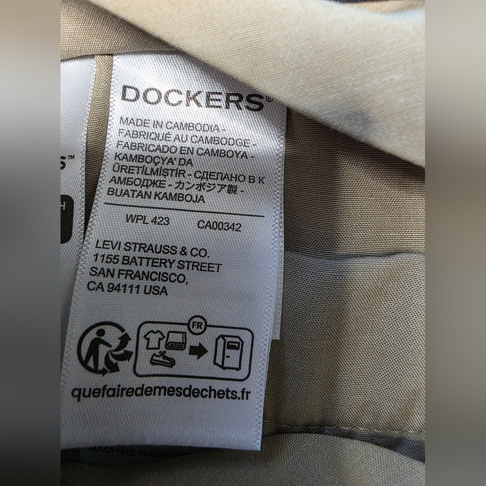 Dockers Men's Slim Fit Signature Khaki Lux Cotton Stretch Pants 32x30 Flat Front - Picture 6 of 8